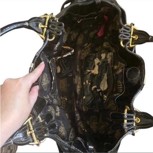 Juicy Couture Vintage Purse Black patent leather large bag - Picture 5 of 12